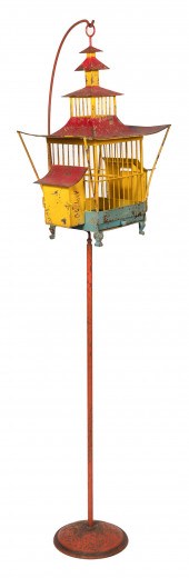 CHINESE-STYLE PAINTED METAL BI