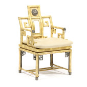 CHINESE STYLE PAINTED RATTAN A