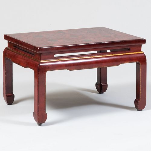 CHINESE STYLE RED LACQUER LOW