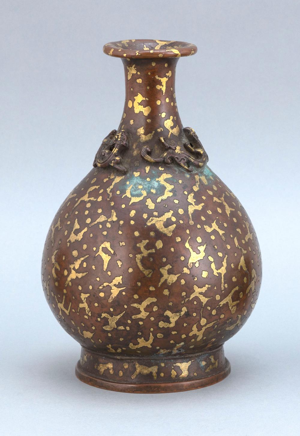CHINESE SUNSPOT BRONZE VASE EARLY