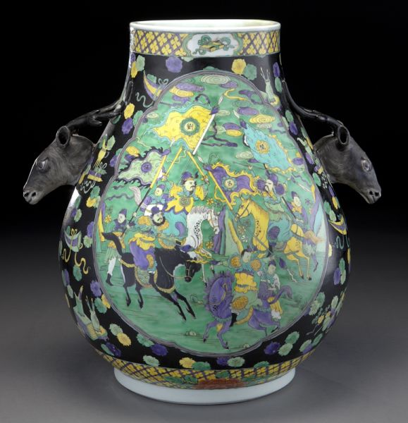 Chinese susancai deer head Zun
