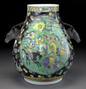 Chinese susancai deer head Zun