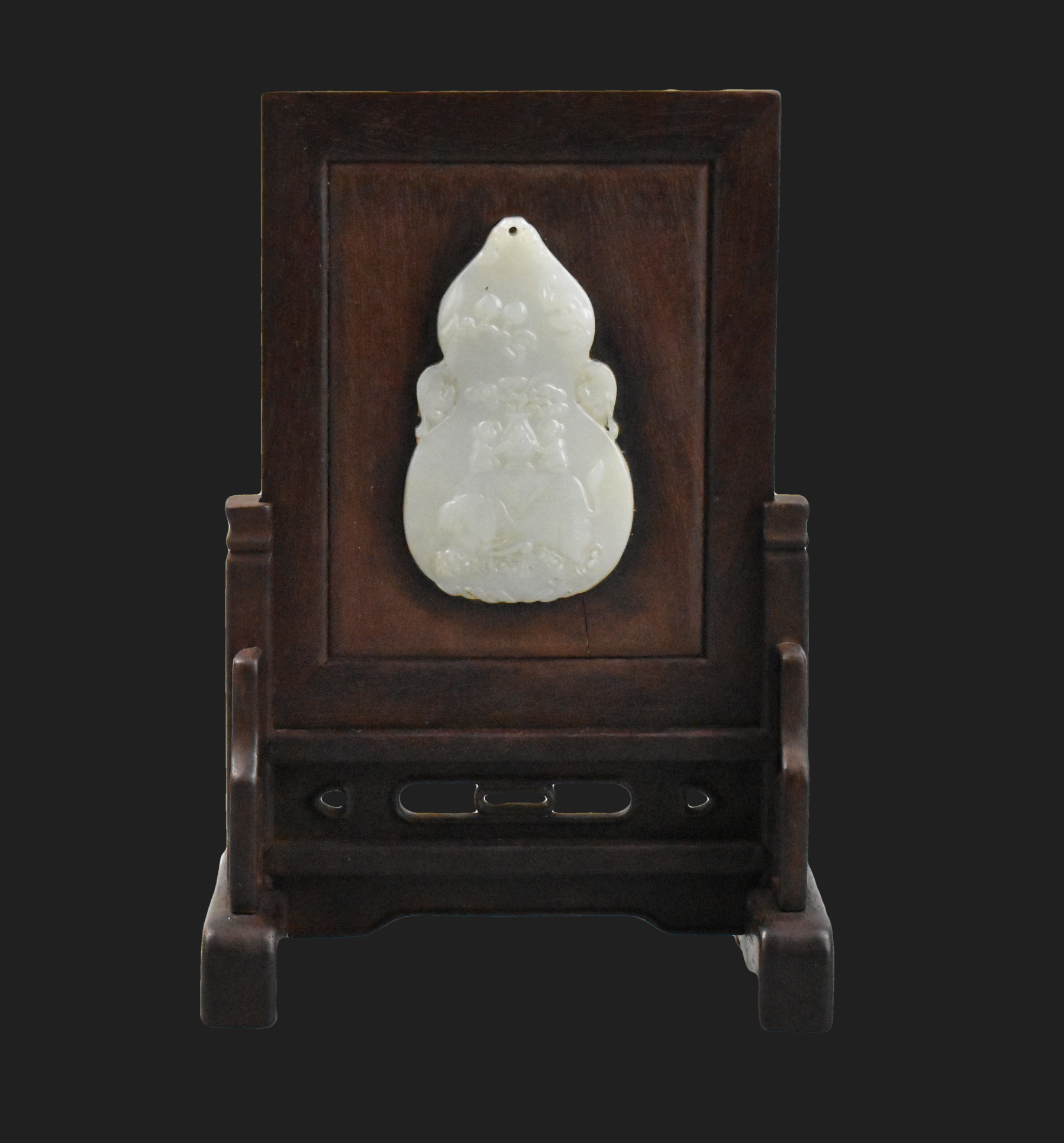 CHINESE TABLE SCREEN INLAID W/ JADE