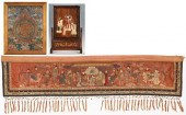CHINESE TABLE SCREEN, SILK EMB