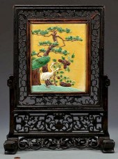 CHINESE TABLE SCREEN W/ SANCAI