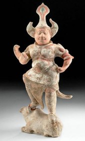 CHINESE TANG POLYCHROME LOKAPA