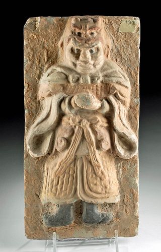 CHINESE TANG POLYCHROME RELIEF TILE