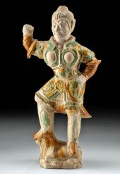 CHINESE TANG POTTERY LOKAPALA
