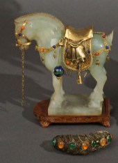CHINESE T'ANG STYLE CARVED GRE