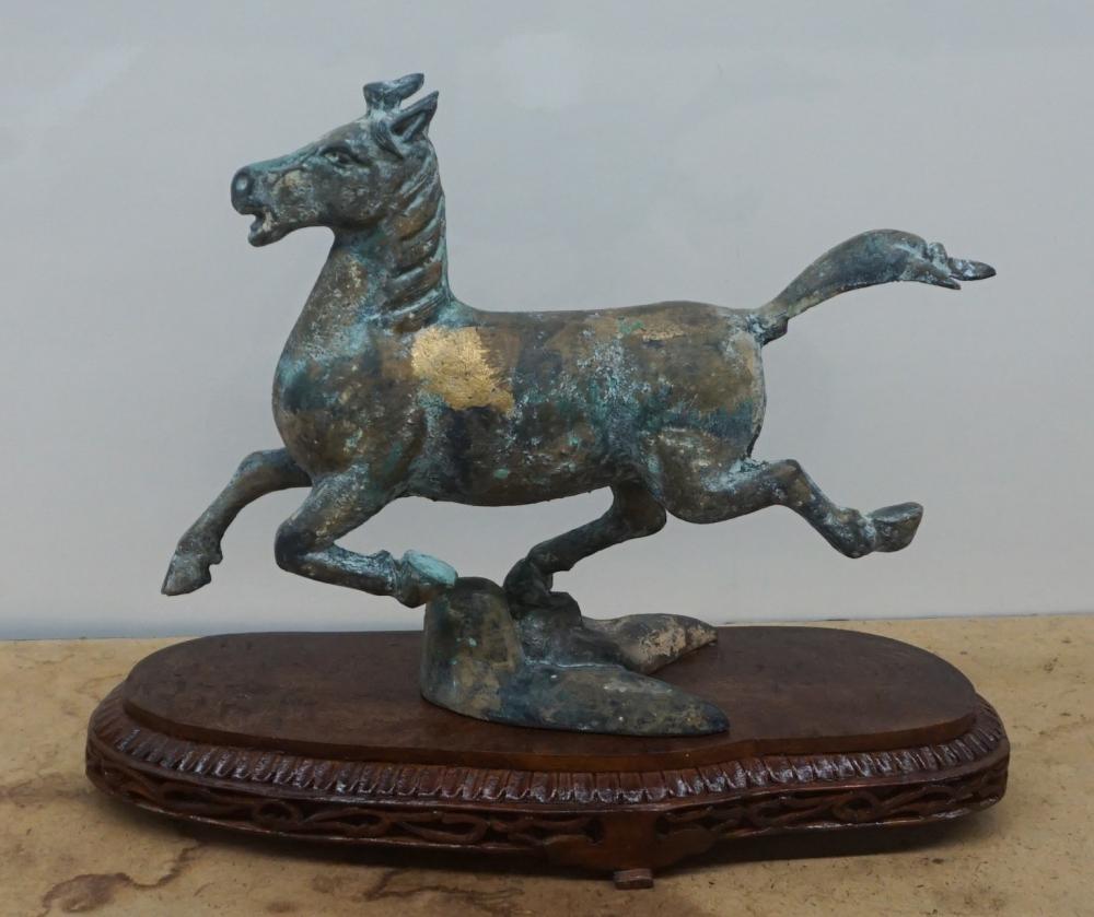 CHINESE T'ANG STYLE PARTIAL GILT
