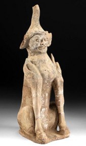 CHINESE TANG TERRACOTTA GUARDI
