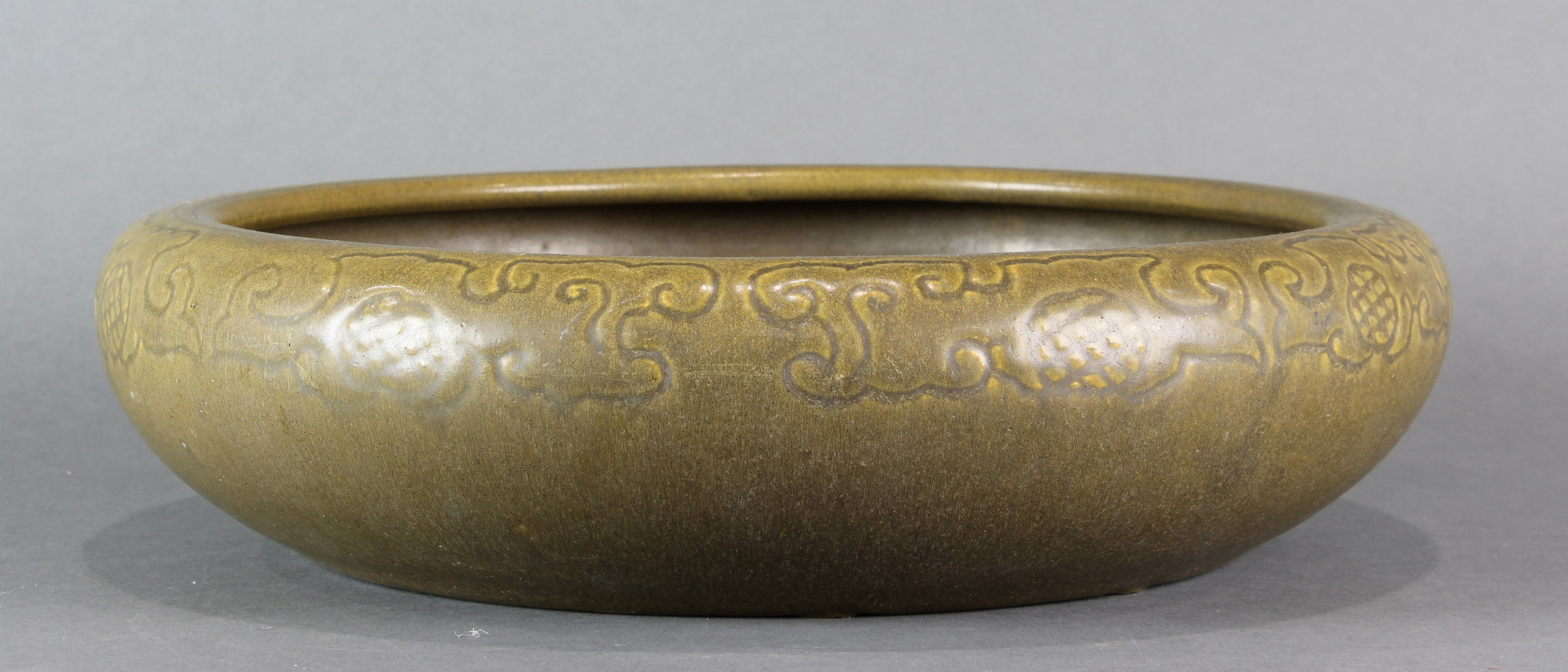CHINESE TEA DUST GLAZE LOW BOWL
