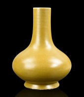 CHINESE TEA DUST GLAZED VASE,