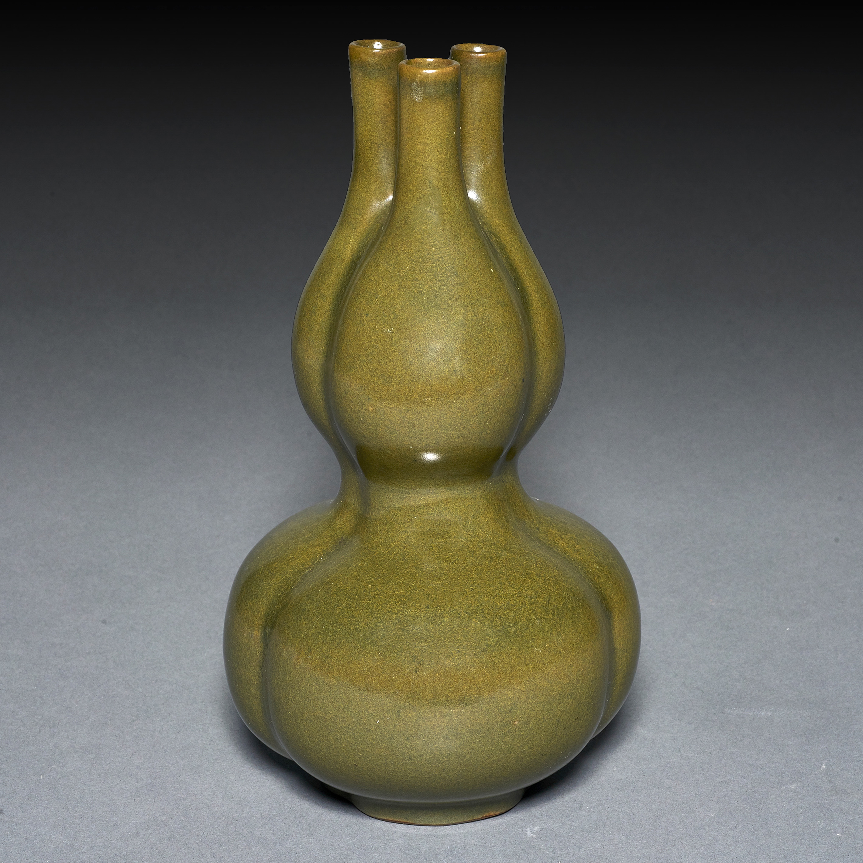 CHINESE TEADUST GLAZED LOTUS VASE