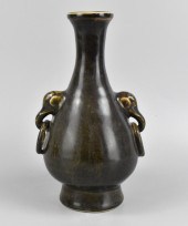 CHINESE TEADUST GLAZED VASE W/