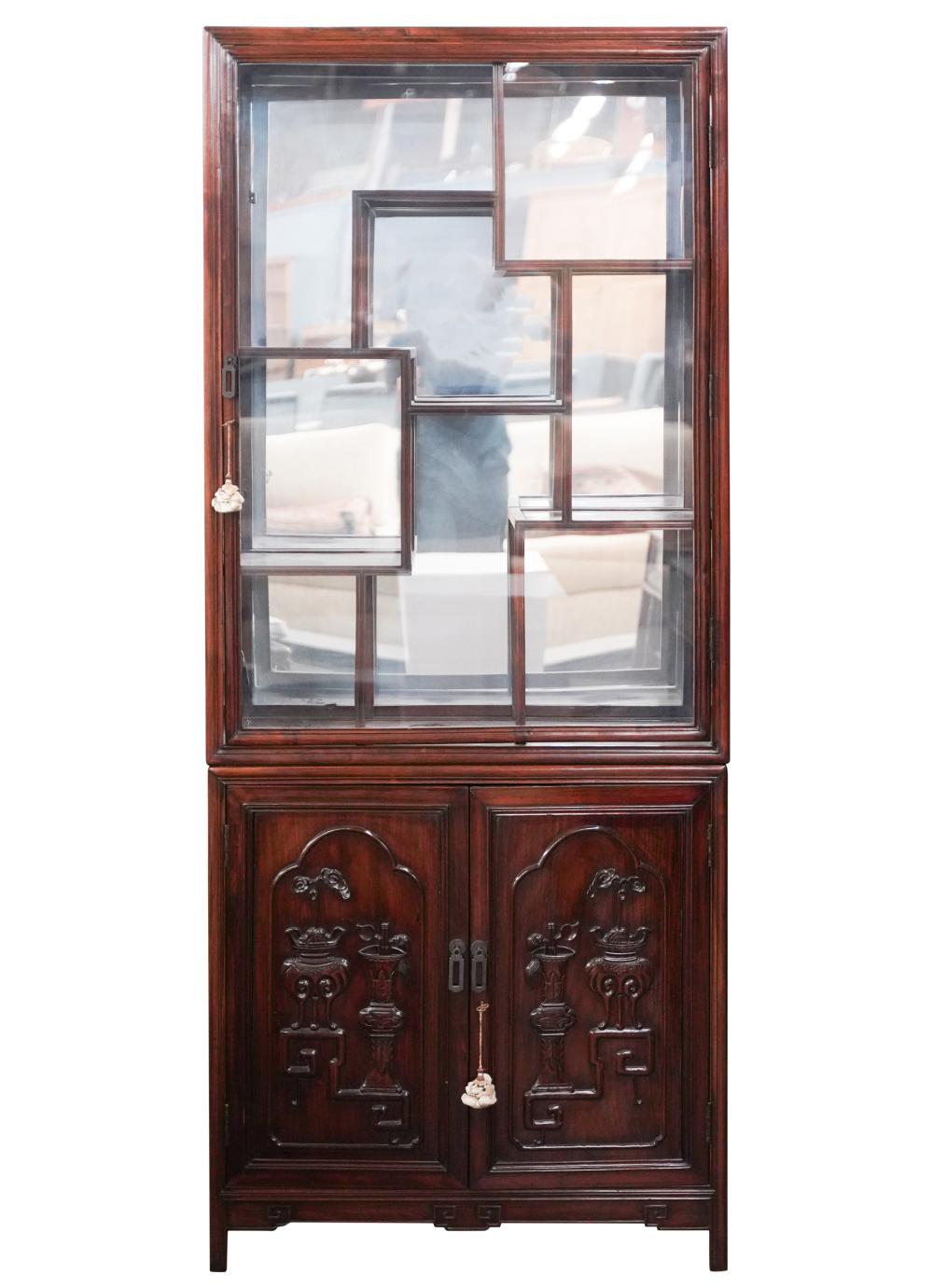 CHINESE TEAK CURIO CABINETChinese