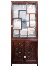 CHINESE TEAK CURIO CABINETChin