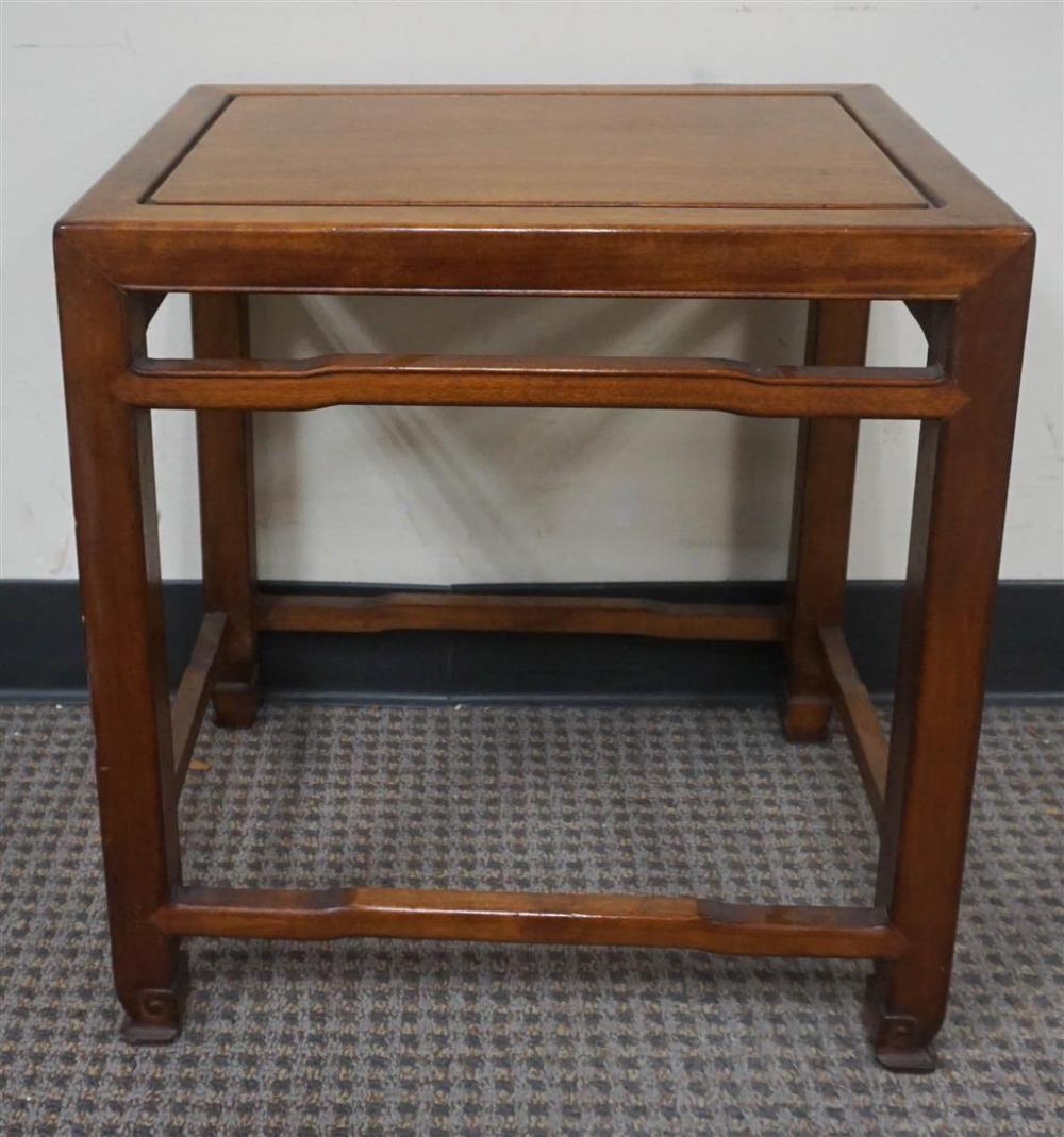 CHINESE TEAK END TABLE, H: 18; W: