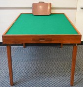 CHINESE TEAK FOLDING MAHJONG T