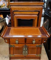 CHINESE TEAK NEST OF TWO TABLE