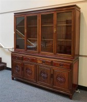 CHINESE TEAK TWO-PART CHINA CA