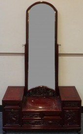CHINESE TEAK VANITY WITH CHEVA
