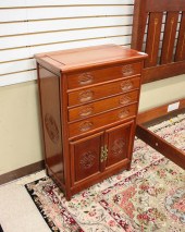 CHINESE TEAKWOOD SILVERWARE CH