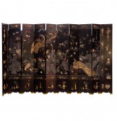CHINESE TEN-PANEL BLACK GROUND