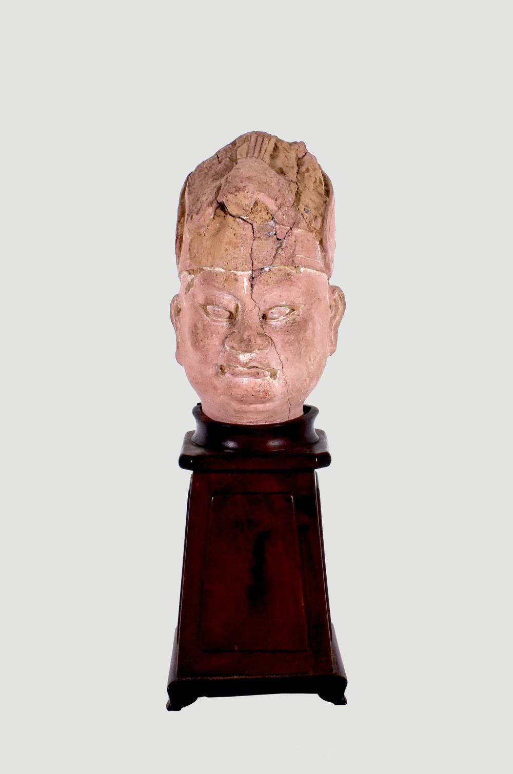 CHINESE TERRA COTTA HEAD OF A