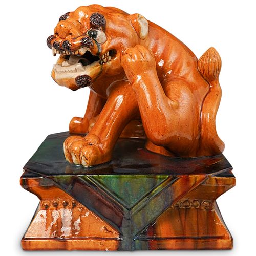 CHINESE TERRACOTTA GLAZED FOO