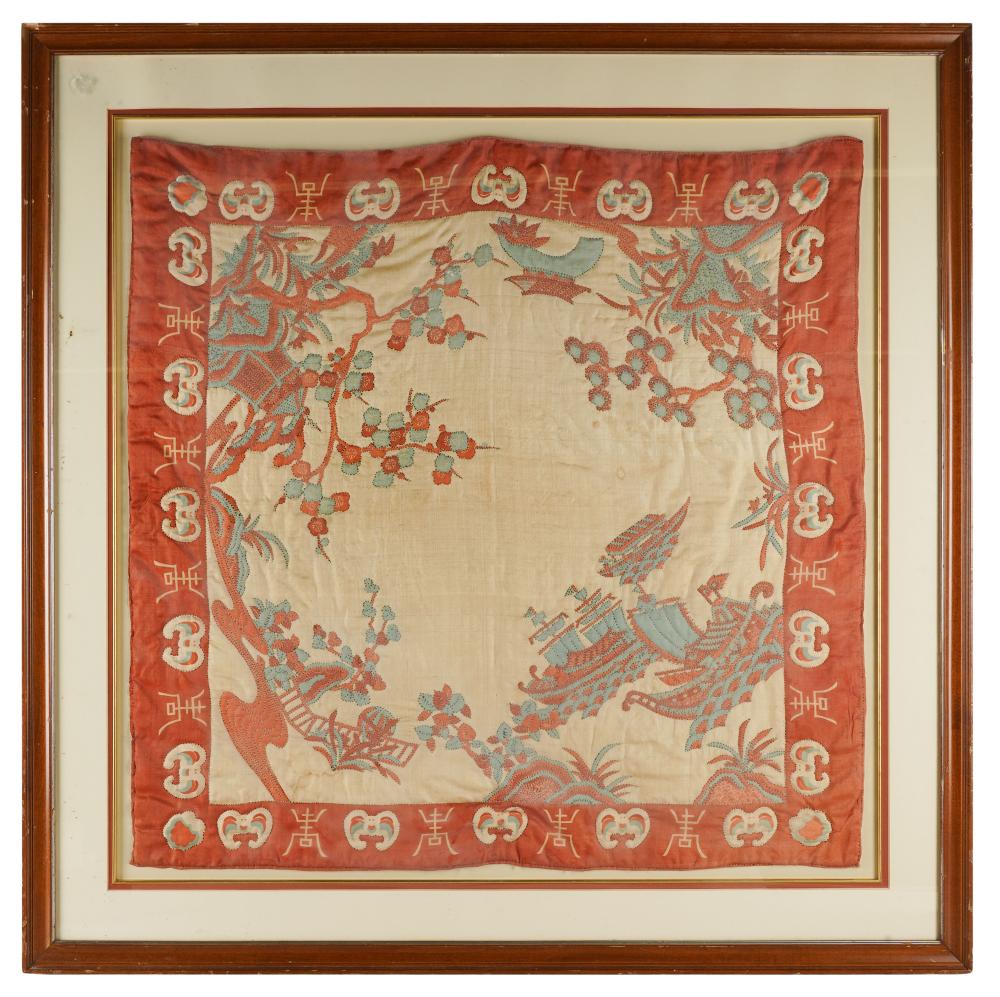 CHINESE TEXTILEframed; 32 inches