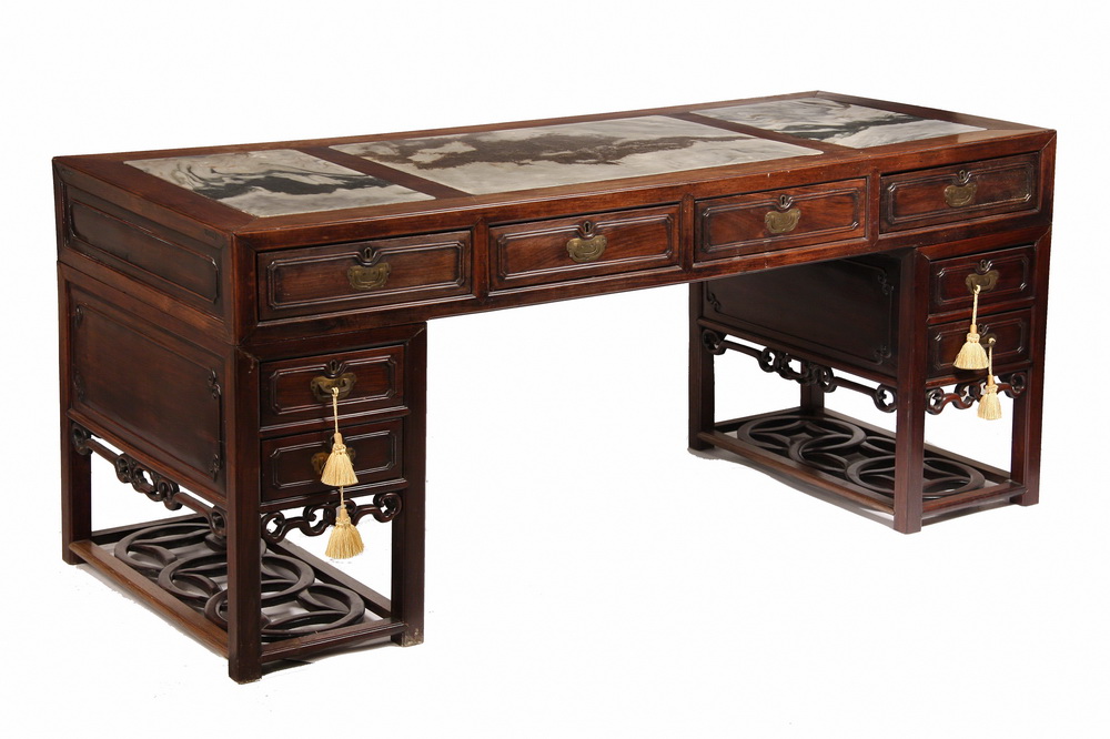 CHINESE THREE-PIECE PARTNERS DESK -