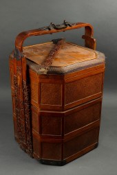 CHINESE THREE-TIERED WOVEN BAM