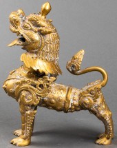 CHINESE TIBETAN BRONZE FOO DOG