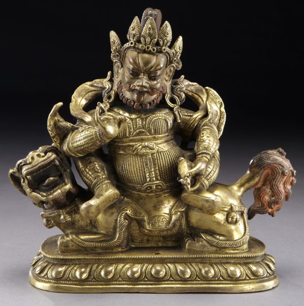 Chinese - Tibetan gilt bronze God