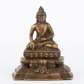 CHINESE TIBETAN GILT BRONZE AK