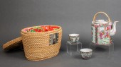 CHINESE TRAVELING TEA BASKET W