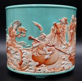 CHINESE TURQUOISE AND IRON RED