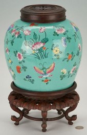 CHINESE TURQUOISE GLAZED GINGE