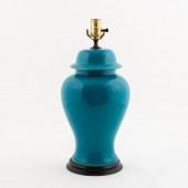 CHINESE TURQUOISE LIDDED URN F