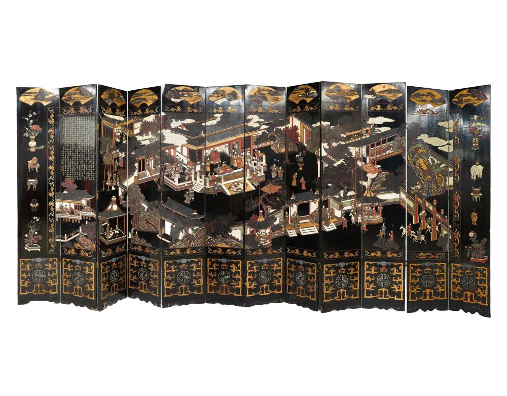 CHINESE TWELVE-PANEL COROMANDEL