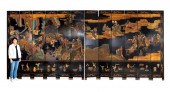 CHINESE TWELVE PANEL LACQUER F