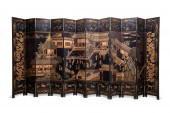 CHINESE TWELVE PANEL LACQUER F