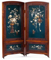 Chinese Two Panel Inlaid Floor