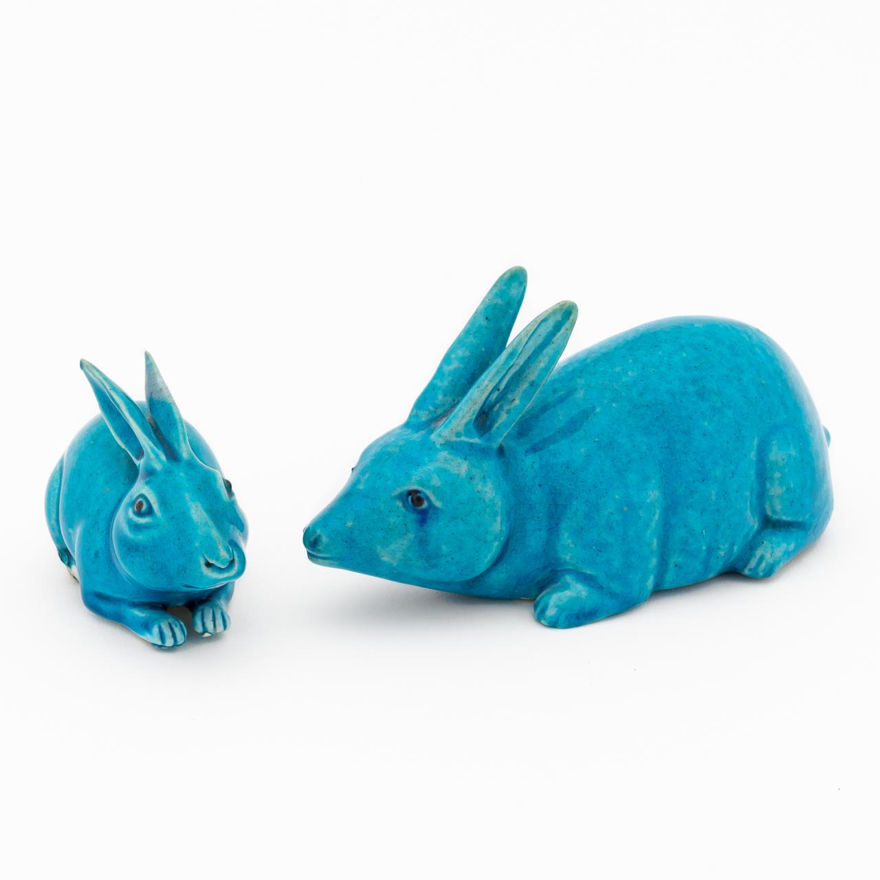 CHINESE, TWO TURQUOISE GLAZED