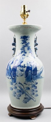 CHINESE UNDERGLAZE BLUE AND WH