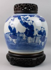 CHINESE UNDERGLAZE BLUE AND WH