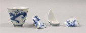 CHINESE UNDERGLAZE BLUE AND WH