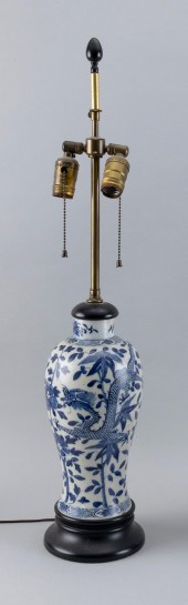CHINESE UNDERGLAZE BLUE AND WH