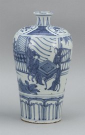 CHINESE UNDERGLAZE BLUE AND WH